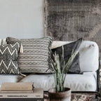 AZA Fodera per cuscino decorativo con frange