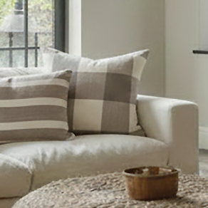 LUCIE plaid linen pillow cover