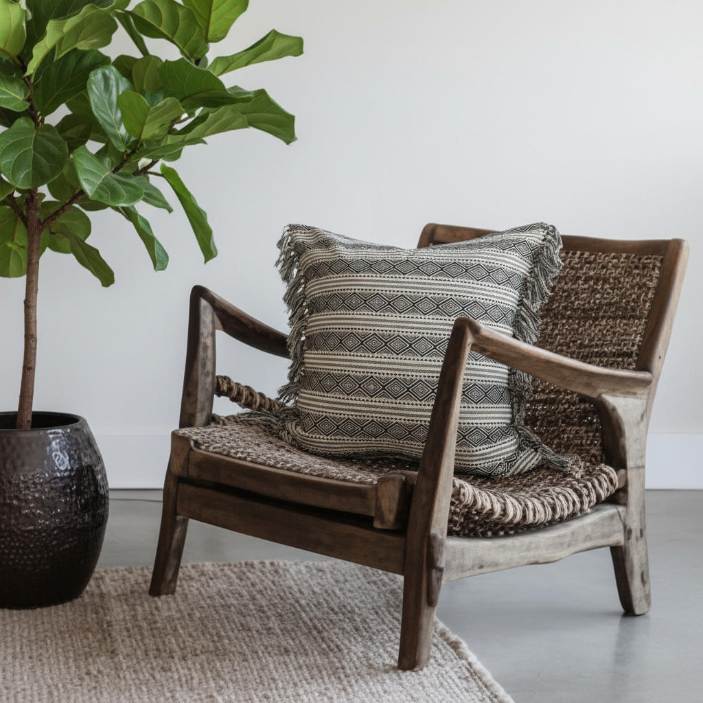 AZA Pillow on Chair with Plant