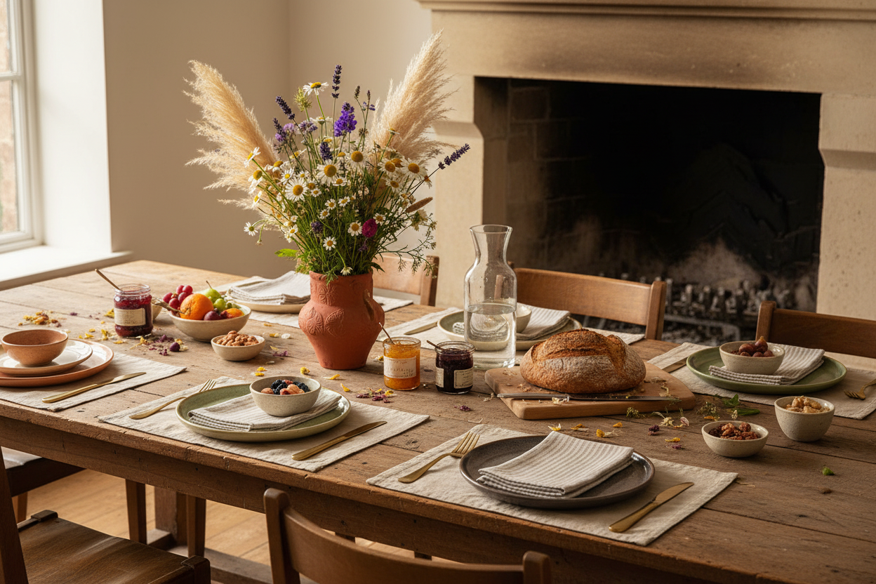 Boho Rustic Brunch Table Setting