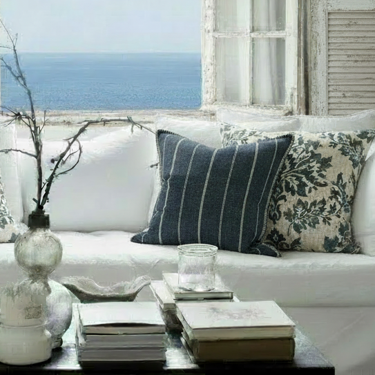 MARINA INDIGO Fodera per cuscino decorativo