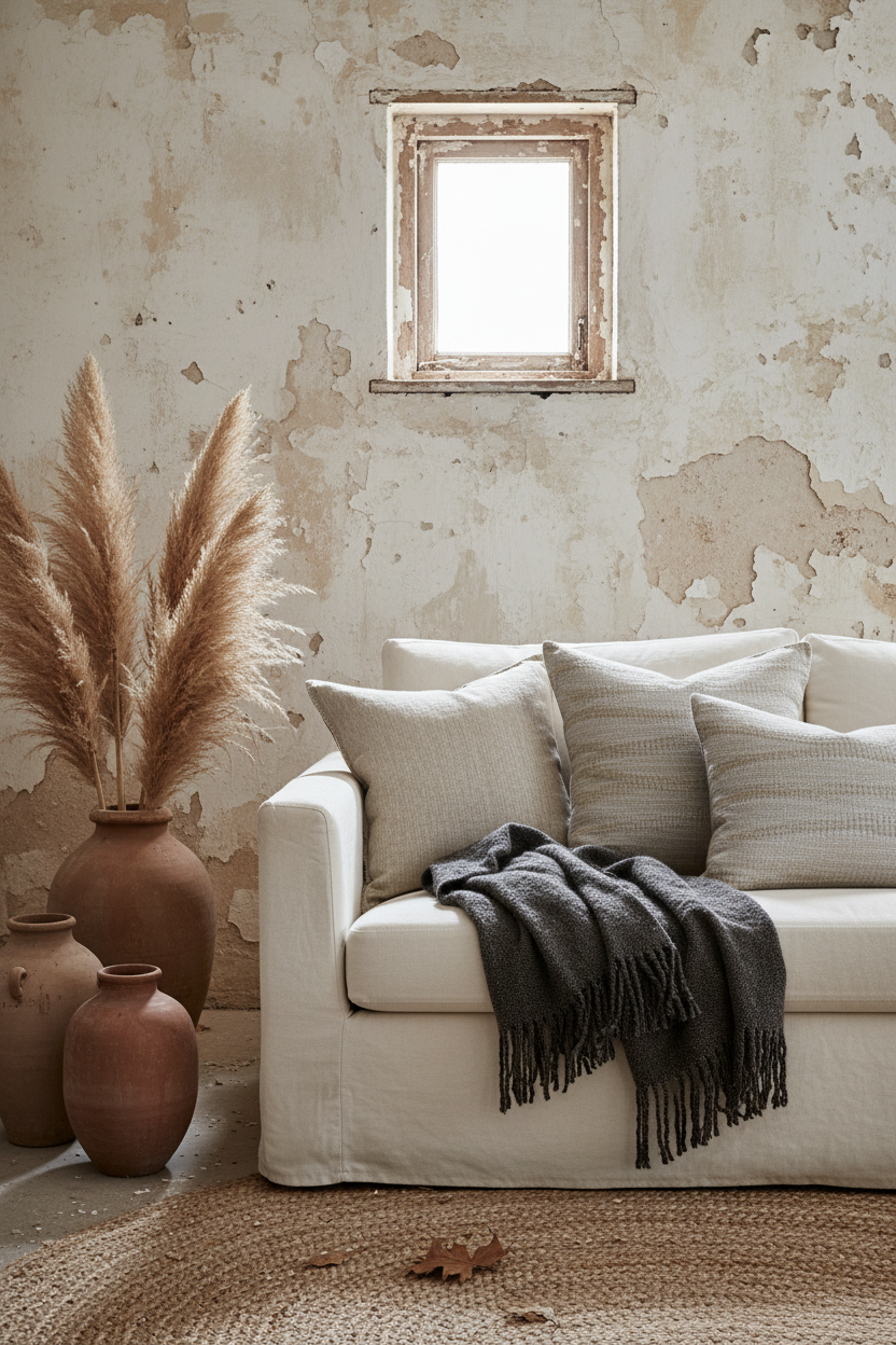 Rustic Boho Room with All Pillows