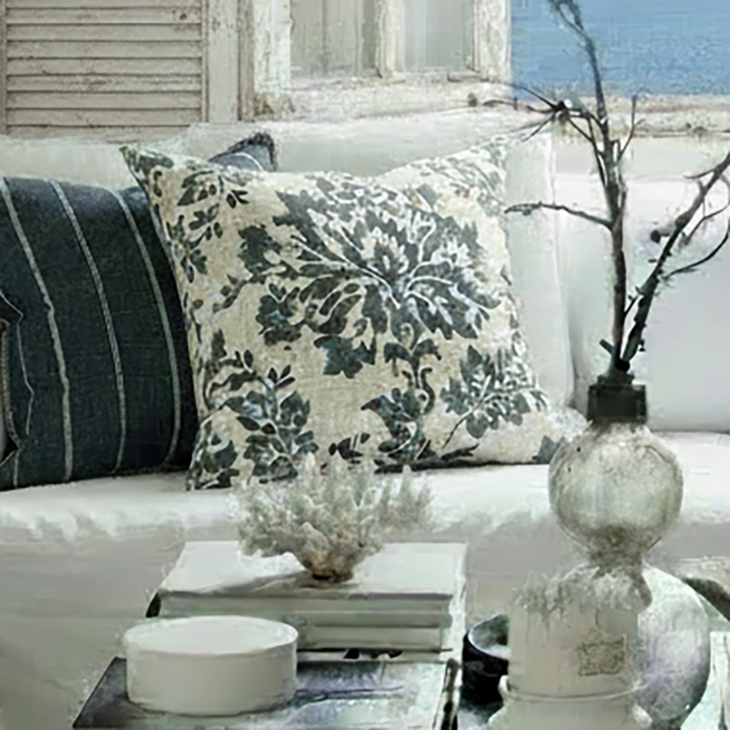 VICTORIA - INDIGO Fodera per cuscino decorativo
